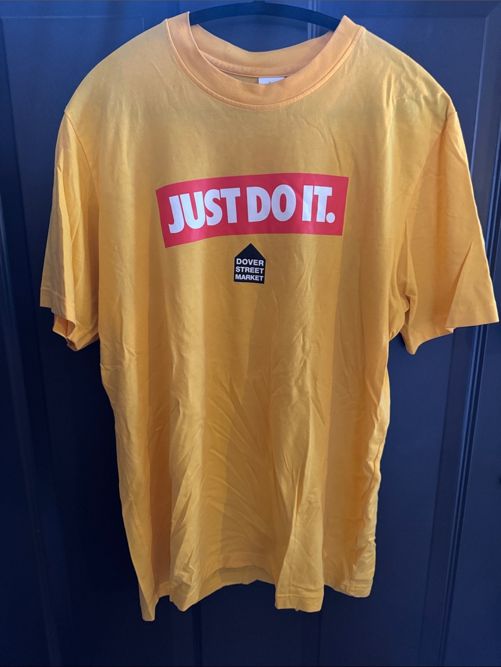 Nike Yellow "Just Do It." Graphic Tee with Red Logo Dover Street Market